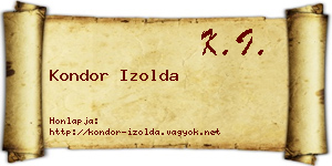 Kondor Izolda névjegykártya